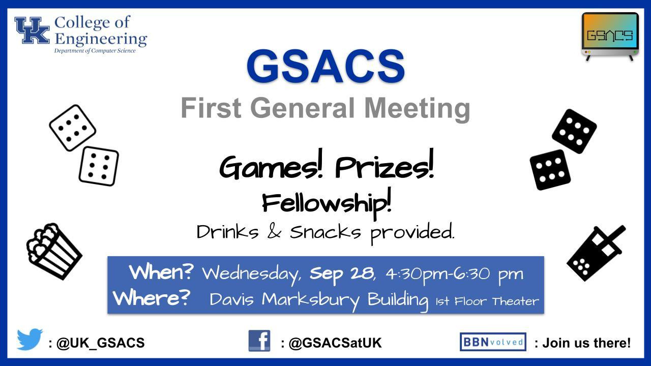 GSACS First General Meeting Flyer
